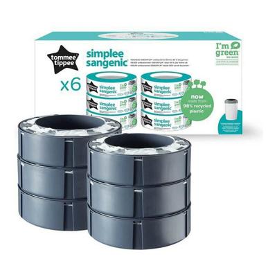Navulling Tommee Tippee Simplee Sangenic 6 Stuks
