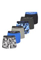 Happy Shorts Happy Shorts Heren Boxershorts Trunks Camouflage Blauw/Grijs/Zwart 6-Pack