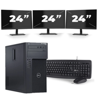 Dell Precision T1700 Micro Tower - Intel Core i3-4e Generatie - 8GB RAM - 256GB SSD - Windows 10 + 3x 24 inch Monitor Dell Precision T1700 Micro Tower - Intel Core i3-4e Generatie - 8GB RAM - 256GB SSD - Windows 10 + 3x 24 inch Monitor