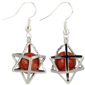 Oorbellen Jaspis Rood Merkabah