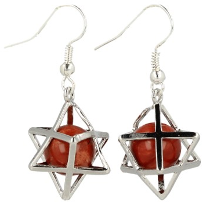 Oorbellen Jaspis Rood Merkabah