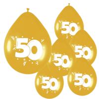 Thema 50 jaar gouden ballonnen - leeftijd of jubileum - 36x stuks - versieringen - feestartikelen