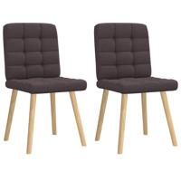 Eetkamerstoelen 2 st stof donkerbruin