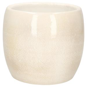 Mica Decorations Bloempot - beige - keramiek - 16 x 14 cm