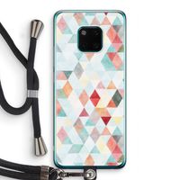Gekleurde driehoekjes pastel: Huawei Mate 20 Pro Transparant Hoesje met koord