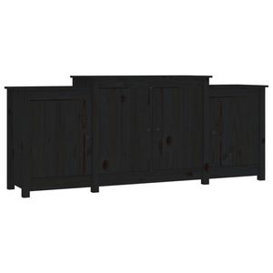 vidaXL Dressoir 164x37x68 cm massief grenenhout zwart