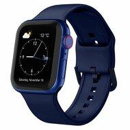 Soft siliconen bandje met gespsluiting - Nachtblauw - Geschikt voor Apple Watch 44mm / 45mm / 46mm / 49mm