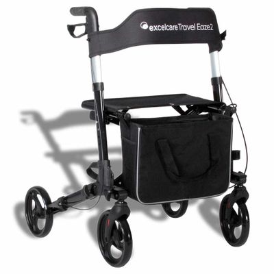 Lichtgewicht rollator Travel Eaze 2 (8 kg) | ExcelCare | Dubbel inklapbaar | Ebony Black | 24300700