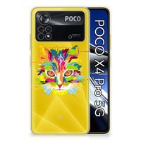 Xiaomi Poco X4 Pro 5G Telefoonhoesje met Naam Cat Color - thumbnail