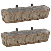 VidaXL Balkonbakken 2 st 80 cm wicker met pe-voering