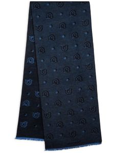 Ferragamo écharpe en soie à motif en jacquard - Bleu