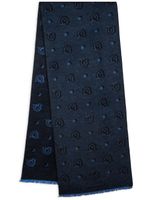 Ferragamo écharpe en soie à motif en jacquard - Bleu