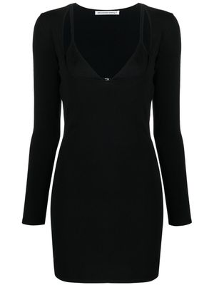 Alexander Wang robe mi-longue à encolure superposée - Noir