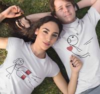 Couple T Shirts Hart magneet