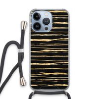 Gouden strepen: iPhone 13 Pro Transparant Hoesje met koord