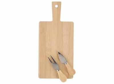 JENS Living Kaasplank - Serveerplank Met Kaasbestek - Bamboe - 33 x 15 x 2,5 cm