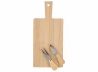 JENS Living Kaasplank - Serveerplank Met Kaasbestek - Bamboe - 33 x 15 x 2,5 cm