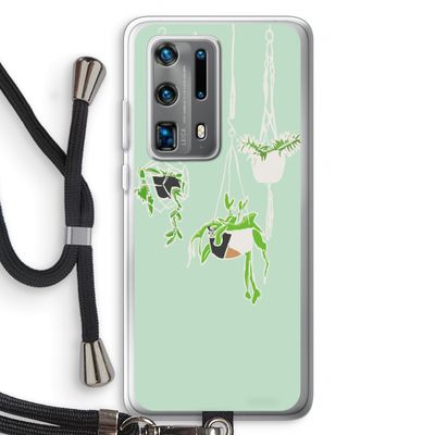 Hang In There: Huawei P40 Pro Plus Transparant Hoesje met koord