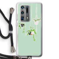 Hang In There: Huawei P40 Pro Plus Transparant Hoesje met koord