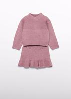 Abel & Lula winter rok-set meisjes - roze - gebreid