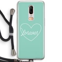 Forever heart pastel: OnePlus 6 Transparant Hoesje met koord