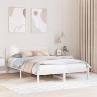 Bedframe Wit 150 x 200 cm Massief grenenhout