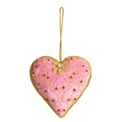 Hanger Ornament Traditioneel Hart Roze (17 cm)