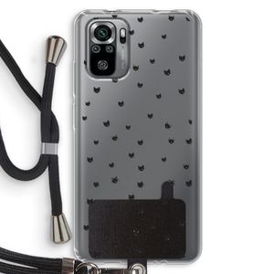 Kleine kattenkopjes: Xiaomi Redmi Note 10S Transparant Hoesje met koord