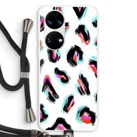 Cheetah color: Huawei P50 Transparant Hoesje met koord