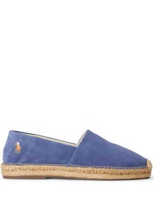 Polo Ralph Lauren espadrilles en daim à logo - Bleu