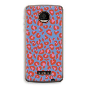 Leopard blue: Motorola Moto Z Force Transparant Hoesje