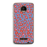 Leopard blue: Motorola Moto Z Force Transparant Hoesje