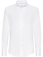 Brunello Cucinelli chemise en coton à col italien - Blanc