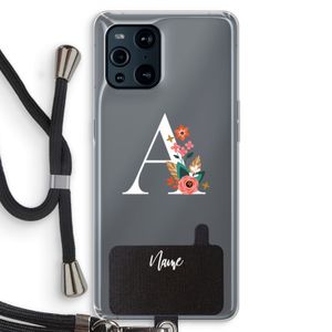 Pink Bouquet: Oppo Find X3 Pro Transparant Hoesje met koord