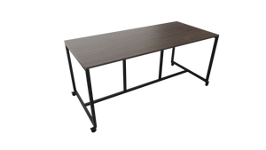 Verrijdbare vergadertafel 4911 - 320 x 108 cm. - Zwart - Eiken donker