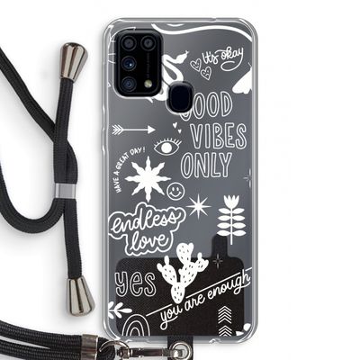 Good vibes: Samsung Galaxy M31 Transparant Hoesje met koord