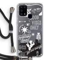 Good vibes: Samsung Galaxy M31 Transparant Hoesje met koord
