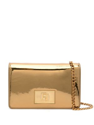 Elisabetta Franchi sac à bandoulière à sequins oversize - Or