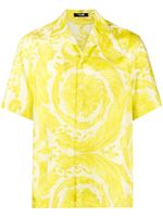 Versace chemise en soie à imprimé graphique - Jaune - thumbnail