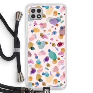 Terrazzo Memphis Pink: Samsung Galaxy A22 4G Transparant Hoesje met koord