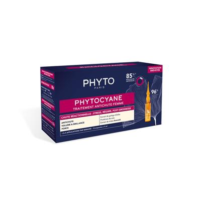 Phyto Phytocyane Ampullen Phyto Phytocyane Ampullencyane Réactionelle Traitement Antichute Femme 12 x 5ml 60ml