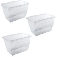 5x Voorraad/vershoudbakjes hoog/diep 1,5 liter transparant 18 x 12 x 12 cm