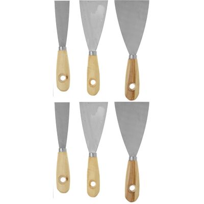 6x Plamuurmessen 3, 5 en 7,5 cm klusbenodigdheden