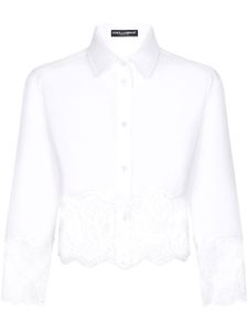 Dolce & Gabbana chemise crop en popeline - Blanc