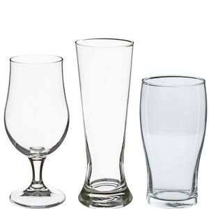 Bierglazen set - pilsglazen/pint glazen/bierglazen op voet - 12x stuks - glas - Bierglazen