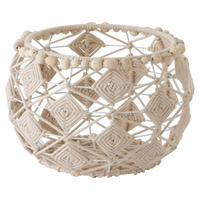 J-Line Mand Rond Macrame Katoen 36x36x25 - thumbnail