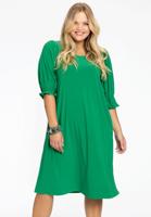 Yoek Jurk met pofmouwen | Groen | Maat 58/60