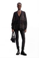 Oversized geruit vest - BLACK - S