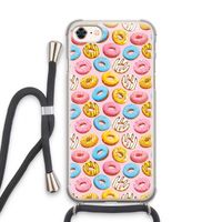 Pink donuts: iPhone 8 Transparant Hoesje met koord