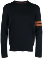 Zegna pull en laine à rayures - Bleu